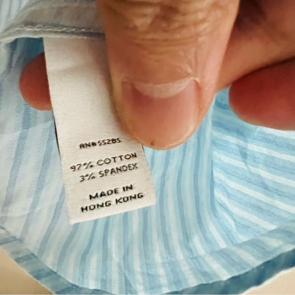 EXPRESS Men's Blue/White Striped Fitted Dress Shirt Size Large/16-16.5 - Picture 5 of 6